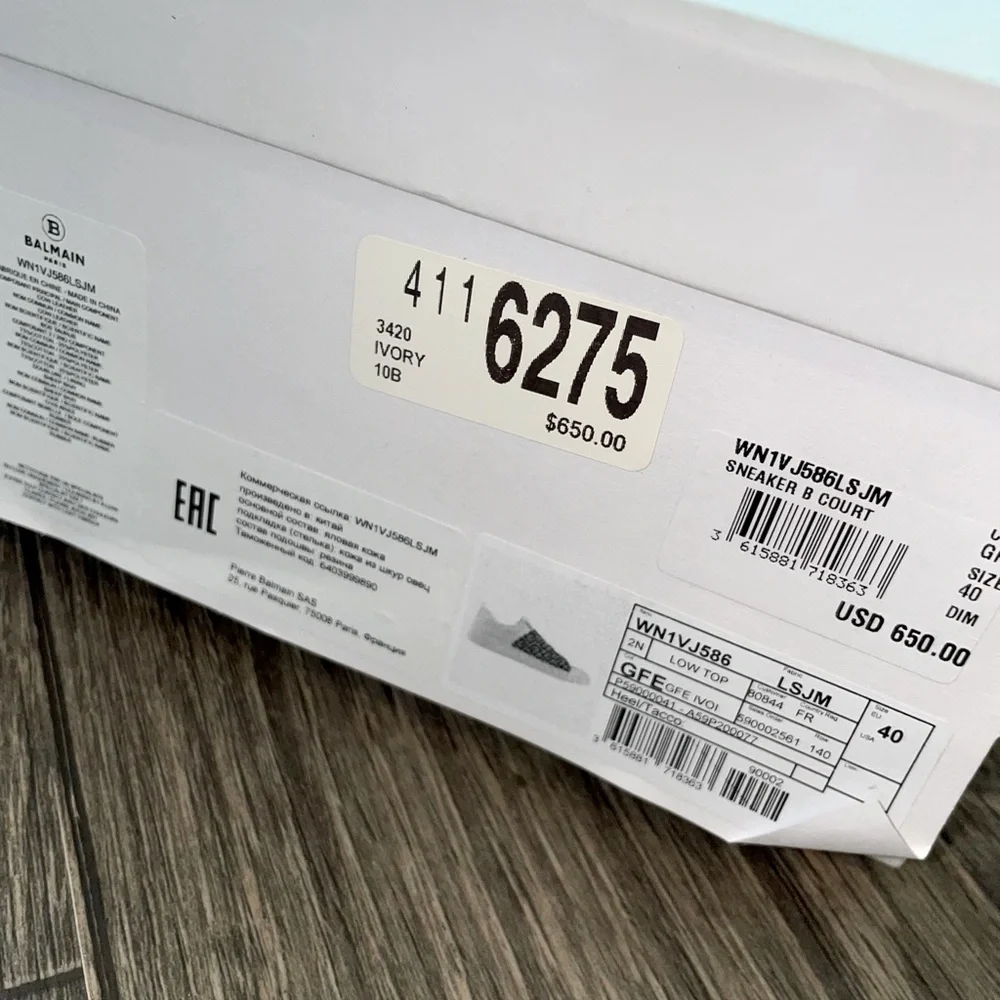 Balmain Women's Sneakers in Cream and Black - Picture 4 of 4